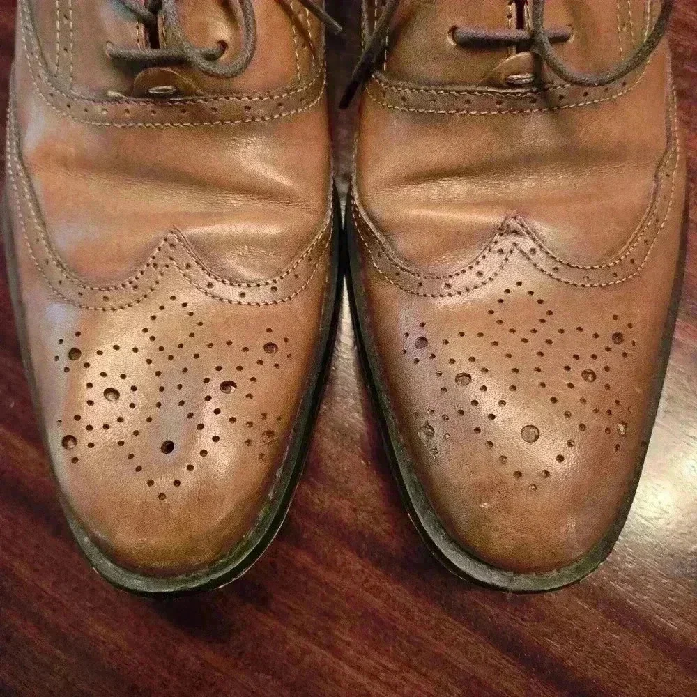 Aston Grey Mercer Wingtip Dress Shoes Men Brown Size 9.5